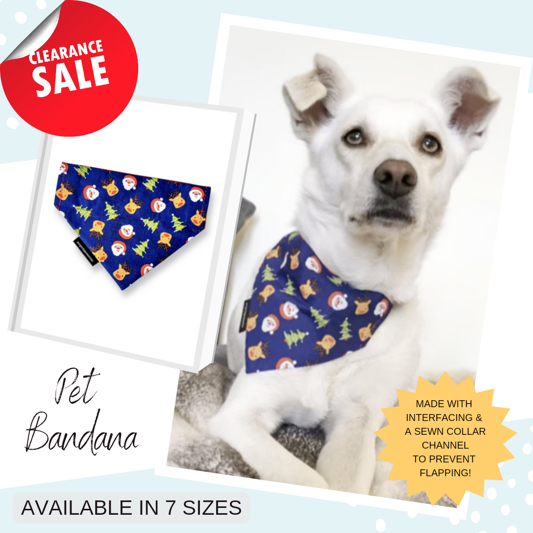 Christmas Tree, Santa, Reindeer Dog/Cat Slip On Bandana