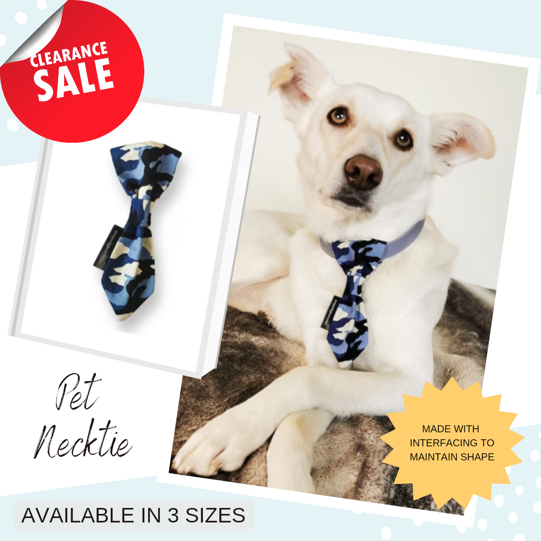 Blue Camouflage Dog Slip On Necktie