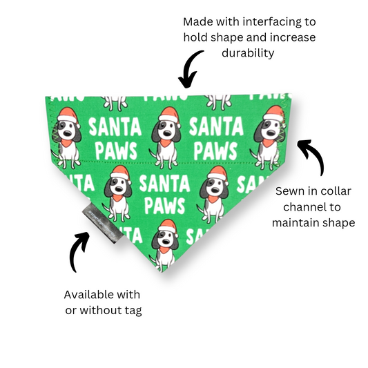 Christmas Santa Paws Dog/Cat Slip On Bandana