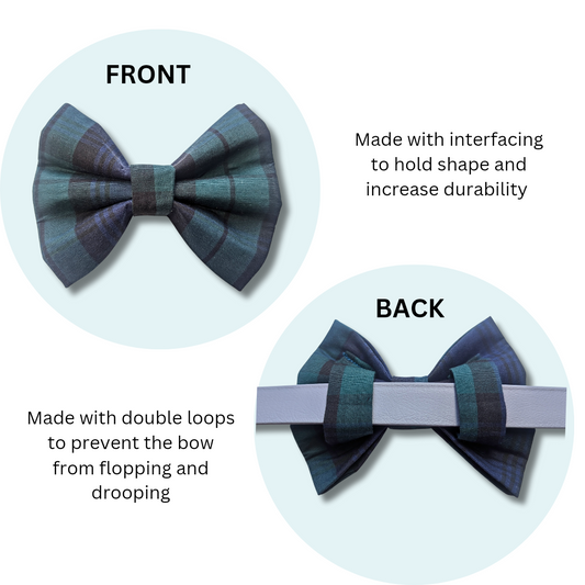 Green & Blue Tartan Pet Bowtie