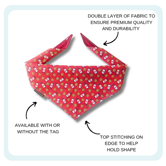Christmas Cookies & Milk Dog Bandana | Scarf Tie On Bandana