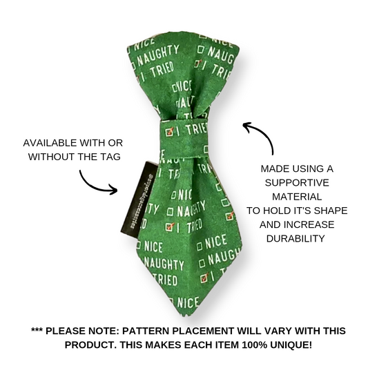 Christmas Naughty or Nice Dog Slip On Necktie