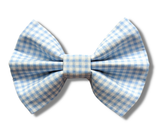 Blue Check Pet Bowtie