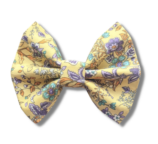 Yellow Floral Pet Bowtie