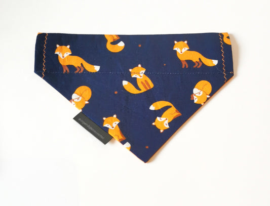 Navy Fox Dog/Cat Slip On Bandana