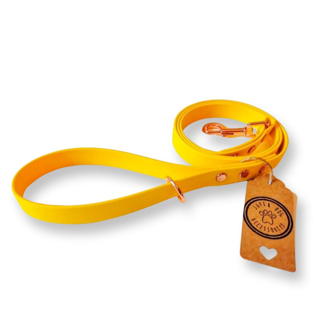 Yellow Biothane Vegan Dog Lead | Waterproof Long Training Line