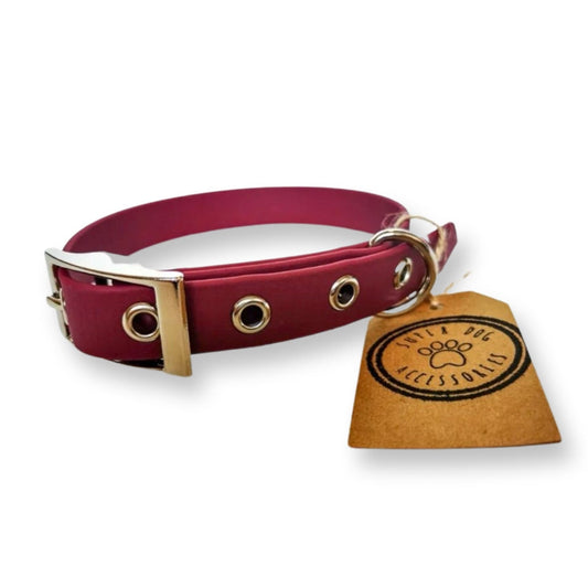 Wine Biothane Waterproof Vegan Buckle Dog Collar