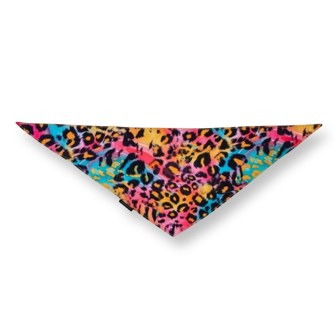 Colourful Leopard Print Bandana | Scarf Tie On Dog Bandana