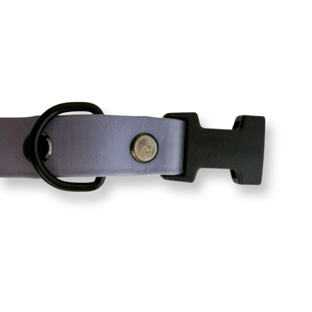Grey Biothane Vegan Waterproof Quick Release Dog Collar