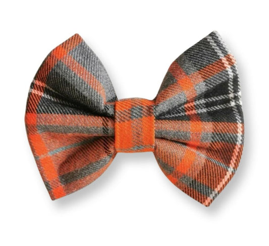 Orange Tartan Pet Bowtie