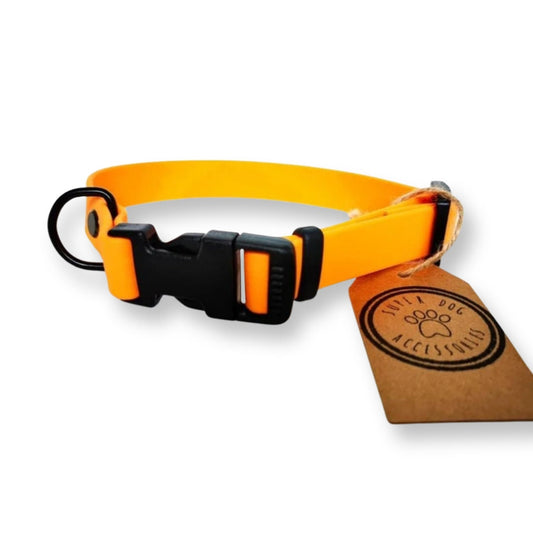 Orange Biothane Vegan Waterproof Quick Release Dog Collar