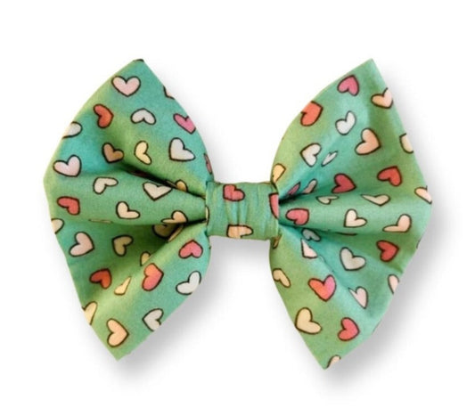 Mint Heart Pet Bowtie | Valentine's Bowtie