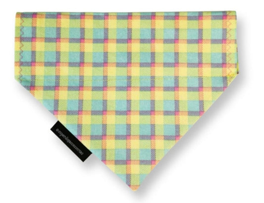 Pastel Check Tartan Dog/Cat Slip On Bandana