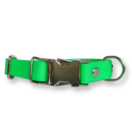 Bright Green Biothane Vegan Waterproof Quick Release Dog Collar
