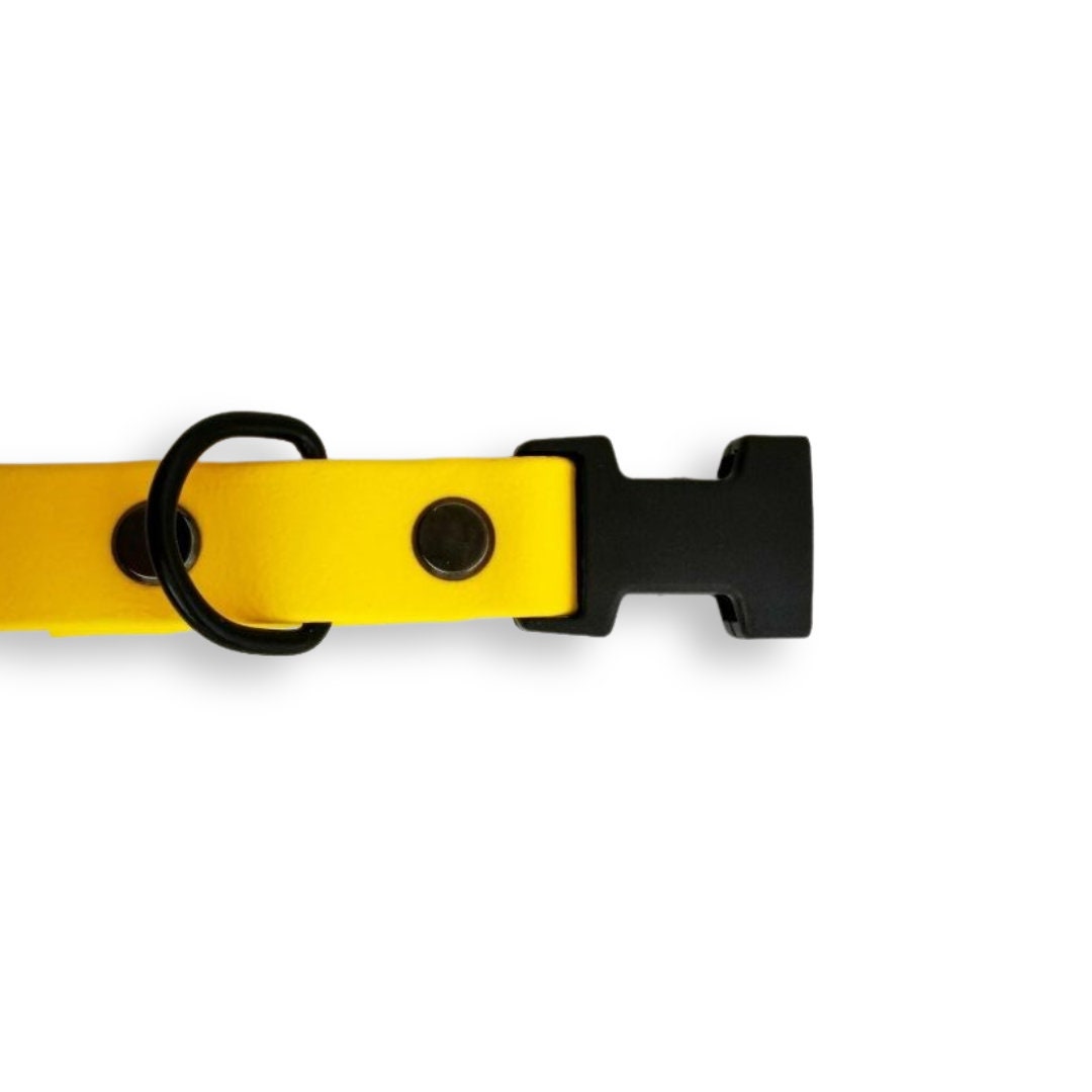 Yellow Biothane Vegan Waterproof Quick Release Dog Collar