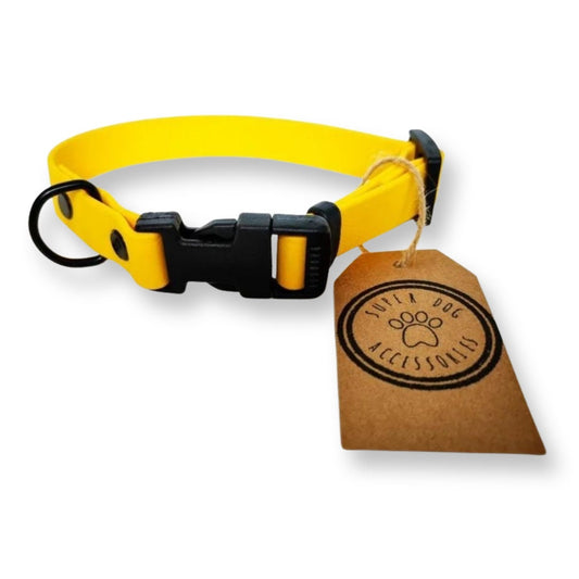 Yellow Biothane Vegan Waterproof Quick Release Dog Collar