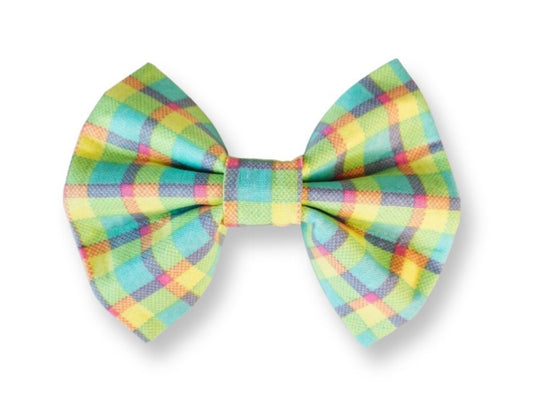 Pastel Check Tartan Pet Bowtie