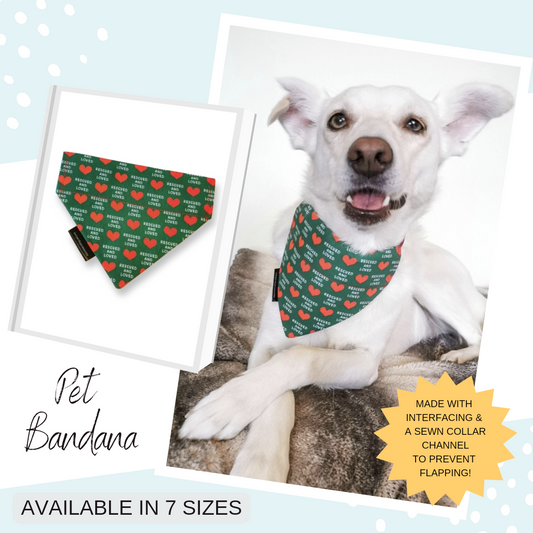 Rescued & Loved Dog/Cat Slip On Bandana