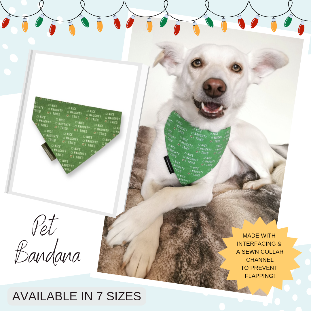 Christmas Naughty or Nice Dog/Cat Slip On Bandana