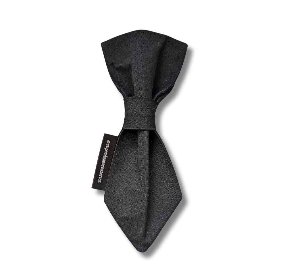 Plain Black Dog Necktie