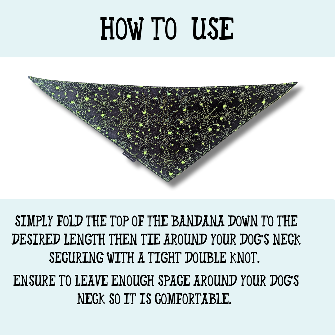 Spiderweb Dog Bandana | Scarf Tie On Bandana