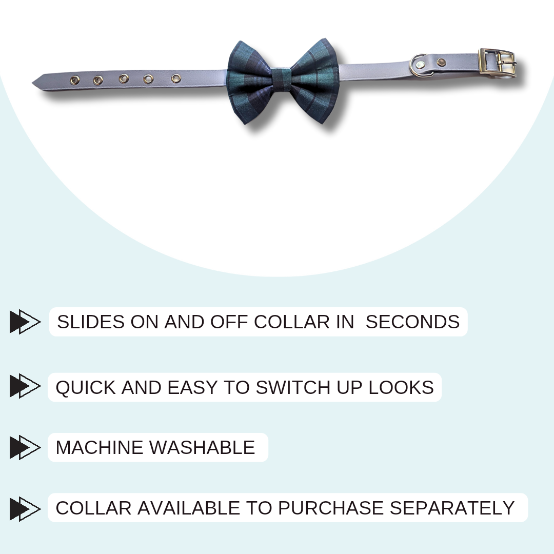 Green & Blue Tartan Pet Bowtie