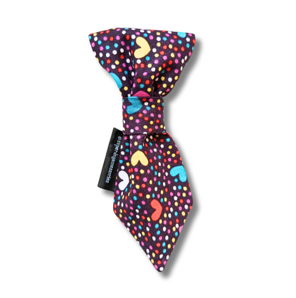 Spotty Heart Colourful Dog Tie