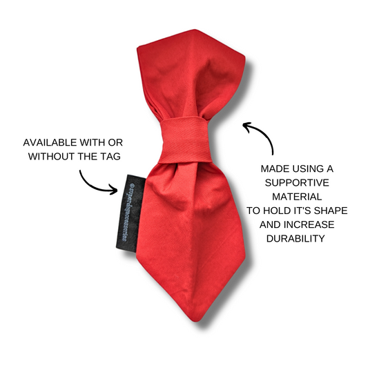 Plain Red Dog Slip On Necktie