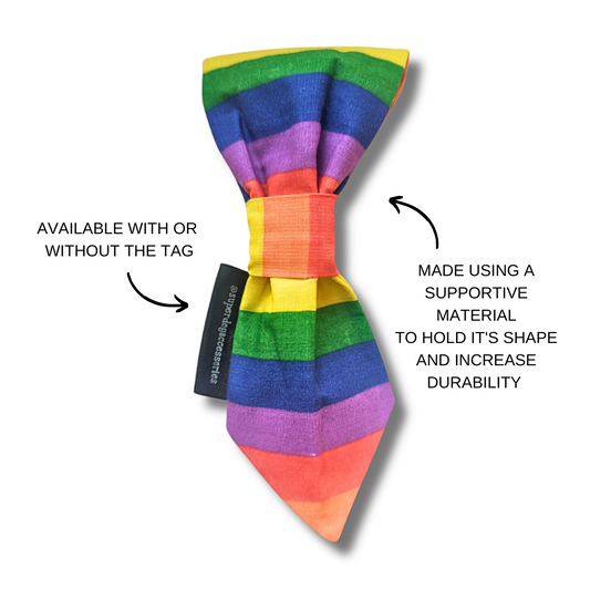Rainbow Striped Pride Dog Slip On Necktie