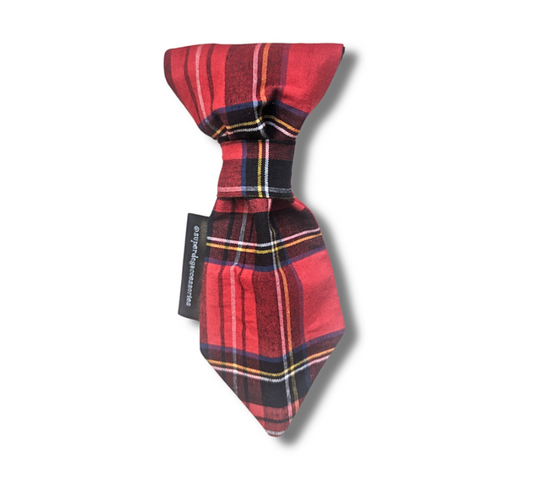Red Tartan Dog Tie
