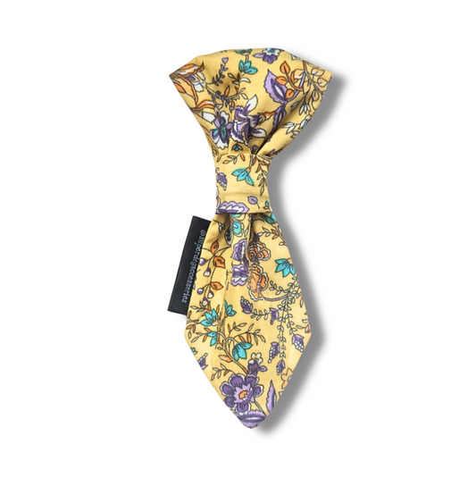 Yellow Floral Dog Necktie
