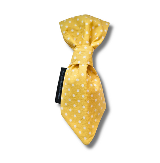 Yellow Polkadot Dog Tie