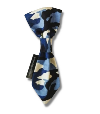 Blue Camouflage Dog Slip On Necktie