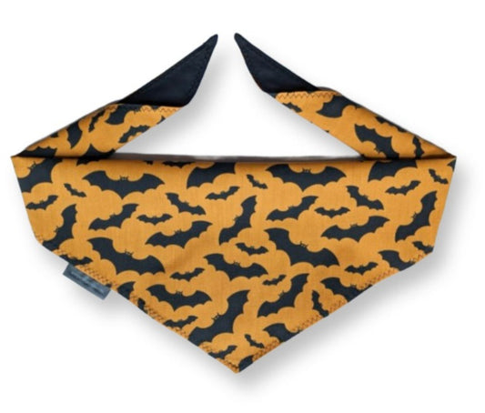 Orange Bat Halloween Dog Bandana | Scarf Tie On Bandana
