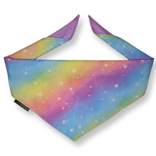 Pastel Rainbow Print Dog Bandana | Scarf Tie On Bandana