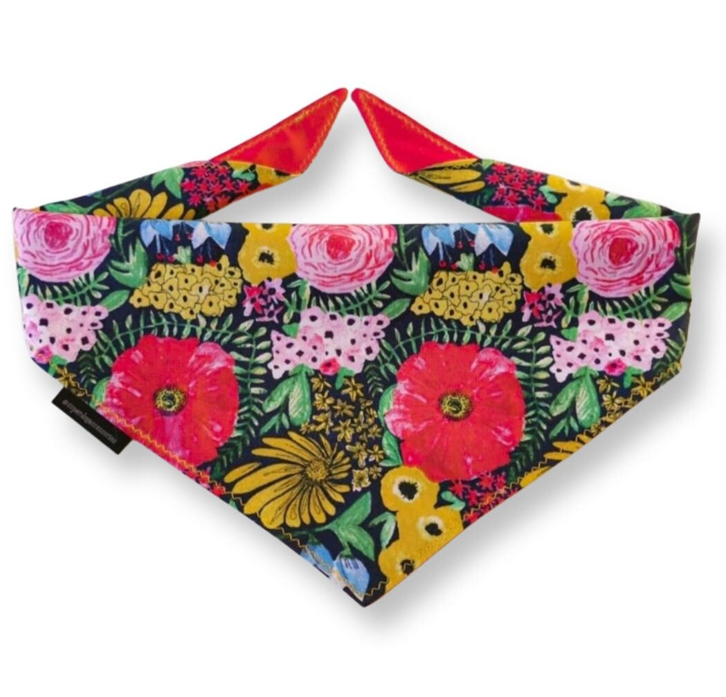 Floral Print Bandana | Scarf Tie On Dog Bandana