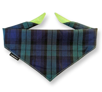 Green Blue Tartan Bandana | Scarf Tie On Dog Bandana