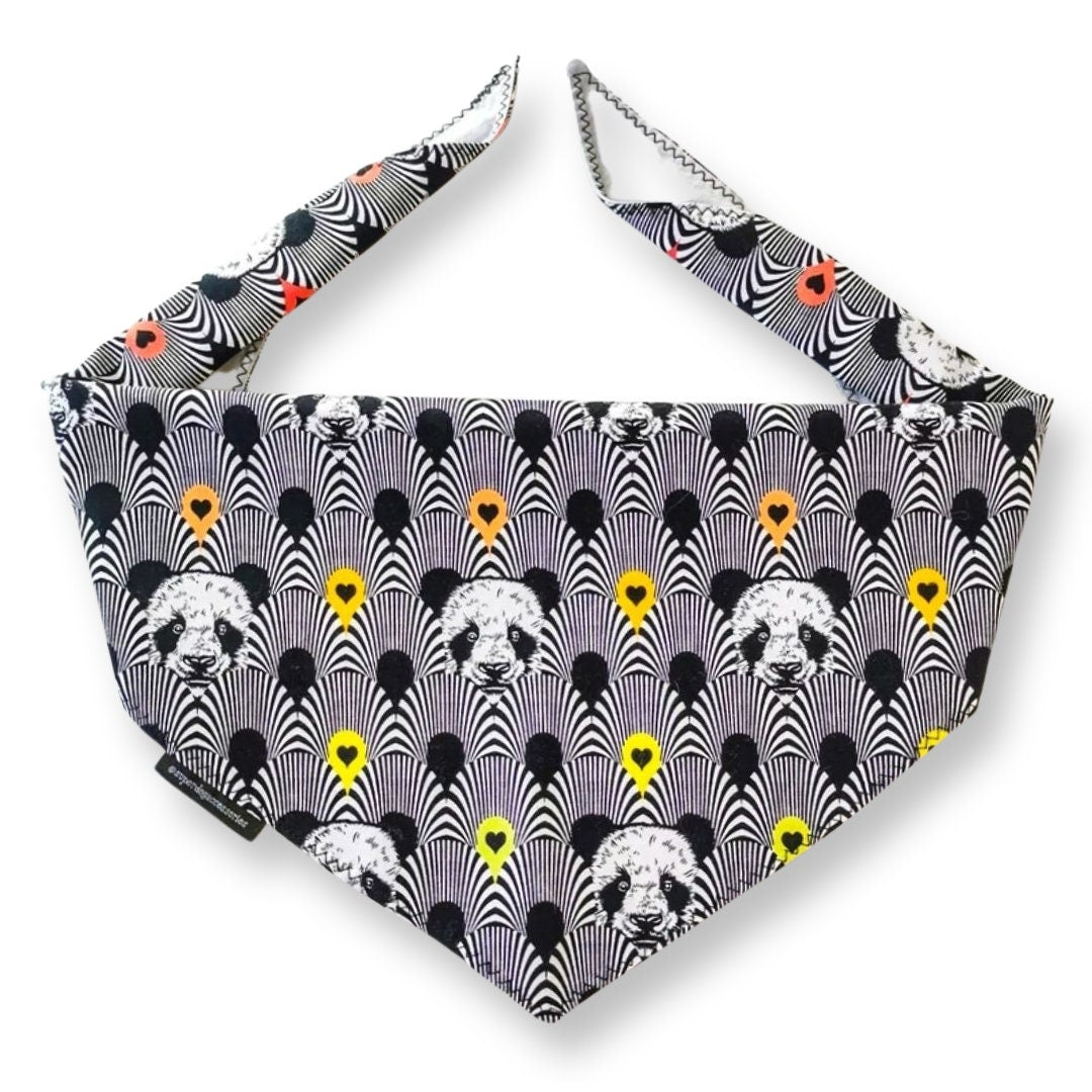Black and white Panda Bandana | Scarf Tie On Dog Bandana