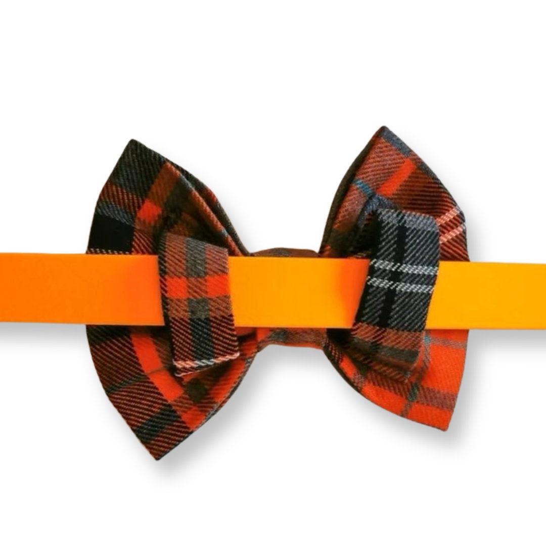 Orange Tartan Pet Bowtie