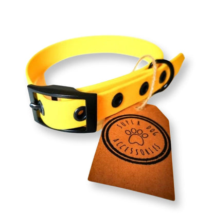 Yellow Biothane Waterproof Vegan Buckle Dog Collar