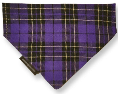 Purple Lurex Tartan Dog/Cat Slip On Bandana