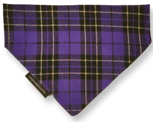 Purple Lurex Tartan Dog/Cat Slip On Bandana