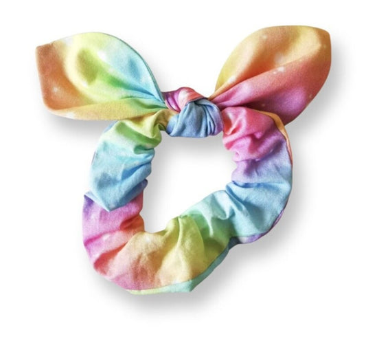 Multicoloured Pastel Scrunchie, Bunny Ear Scrunchie, Hair Accessories, Matching Pet Mum Accessories