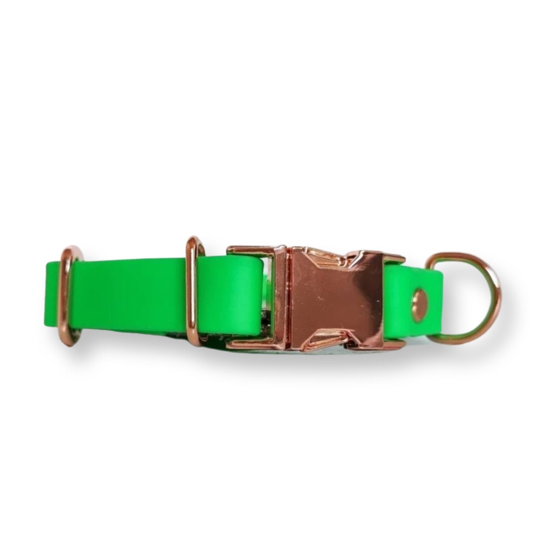 Bright Green Biothane Vegan Waterproof Quick Release Dog Collar