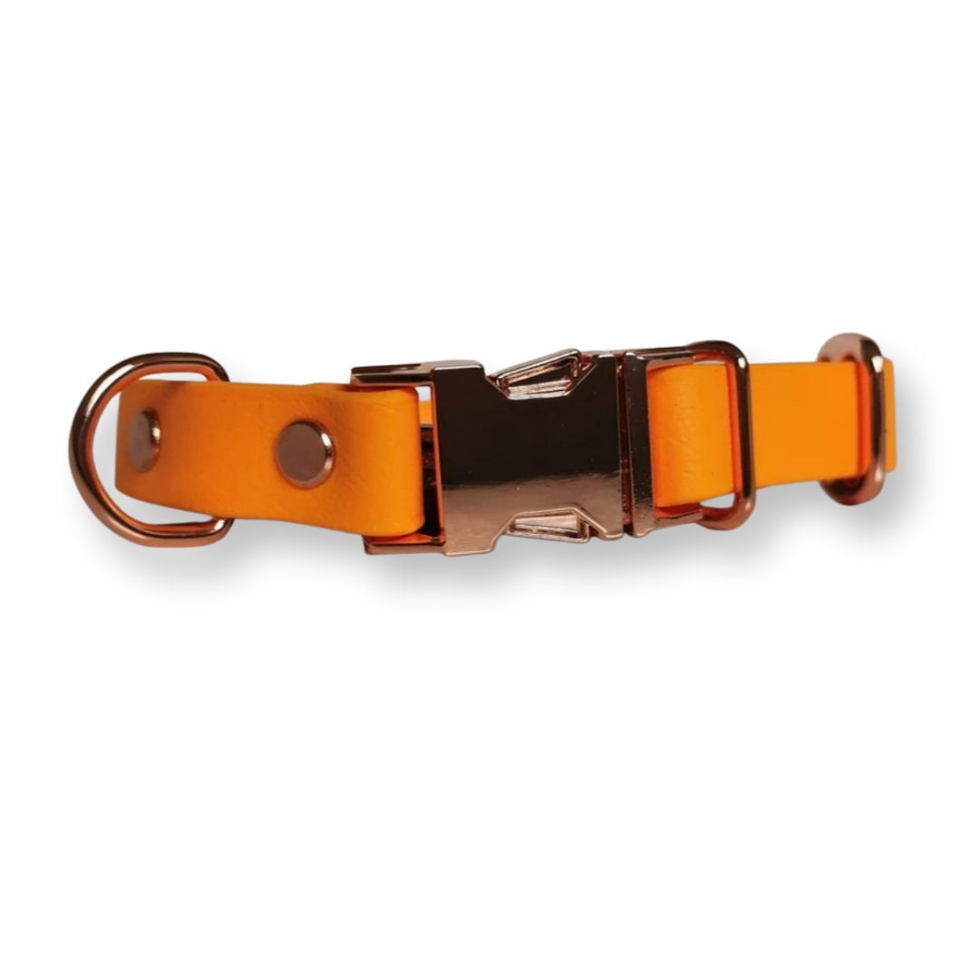 Orange Biothane Vegan Waterproof Quick Release Dog Collar