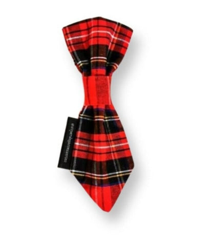 Red Tartan Dog Slip On Necktie