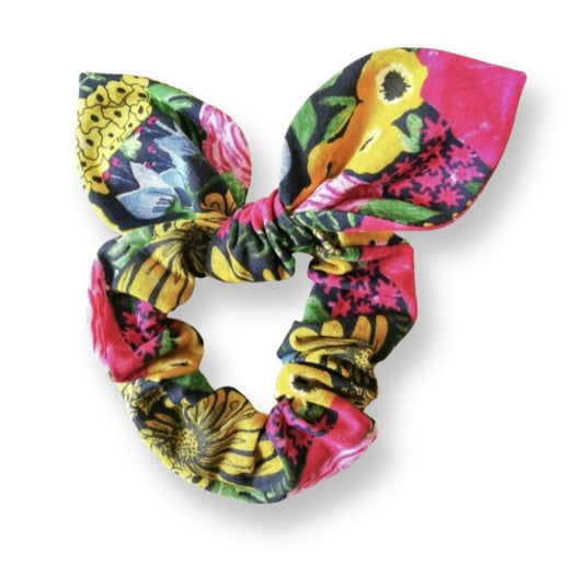 Colourful Floral Scrunchie Bunny Ear Scrunchie