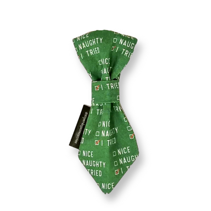 Christmas Naughty or Nice Dog Slip On Necktie