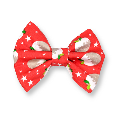 Red Christmas Pudding Pet Bowtie
