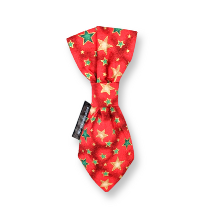 Christmas Red Star Dog Slip On Necktie